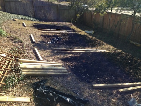 Here, all the beds were tilled and the hill was leveled out and ready for the frames to be assembled and put in place.